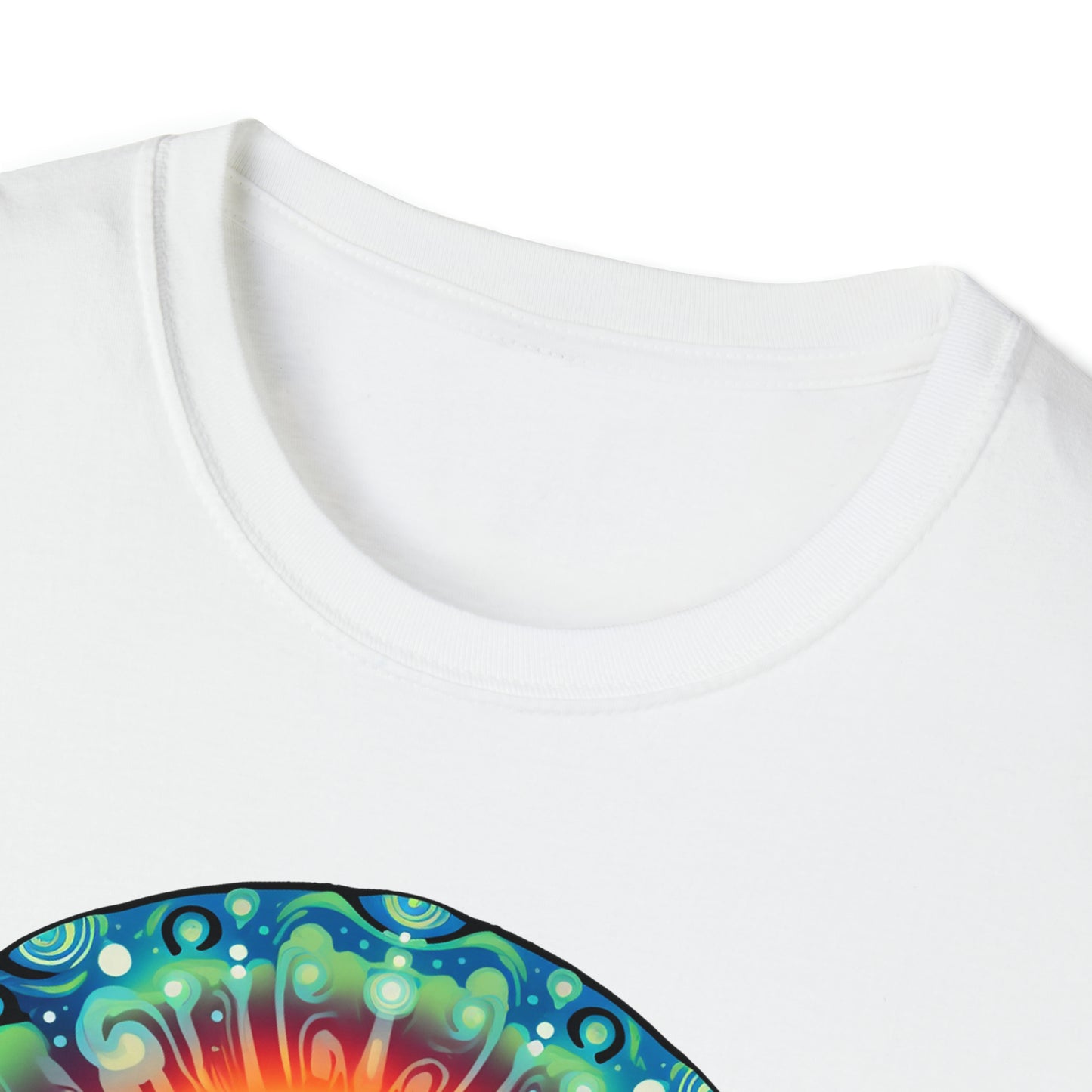 Trippy UFO Galactic Tee - Unisex Cosmic Alien Encounter T-Shirt, Vibrant Space Design