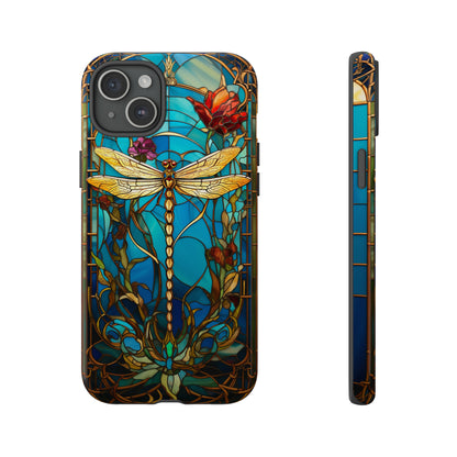 Vintage Art Nouveau Stained Glass Dragonfly Phone Case