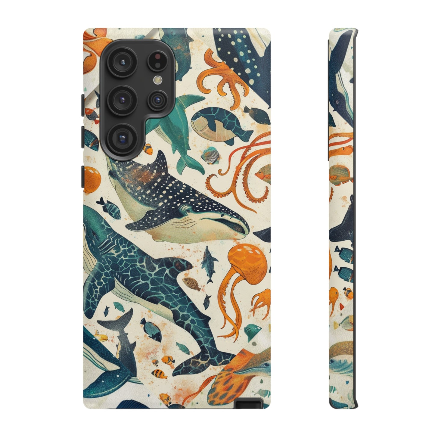 Undersea World Shark, Turtle, Manta Ray Phone Case