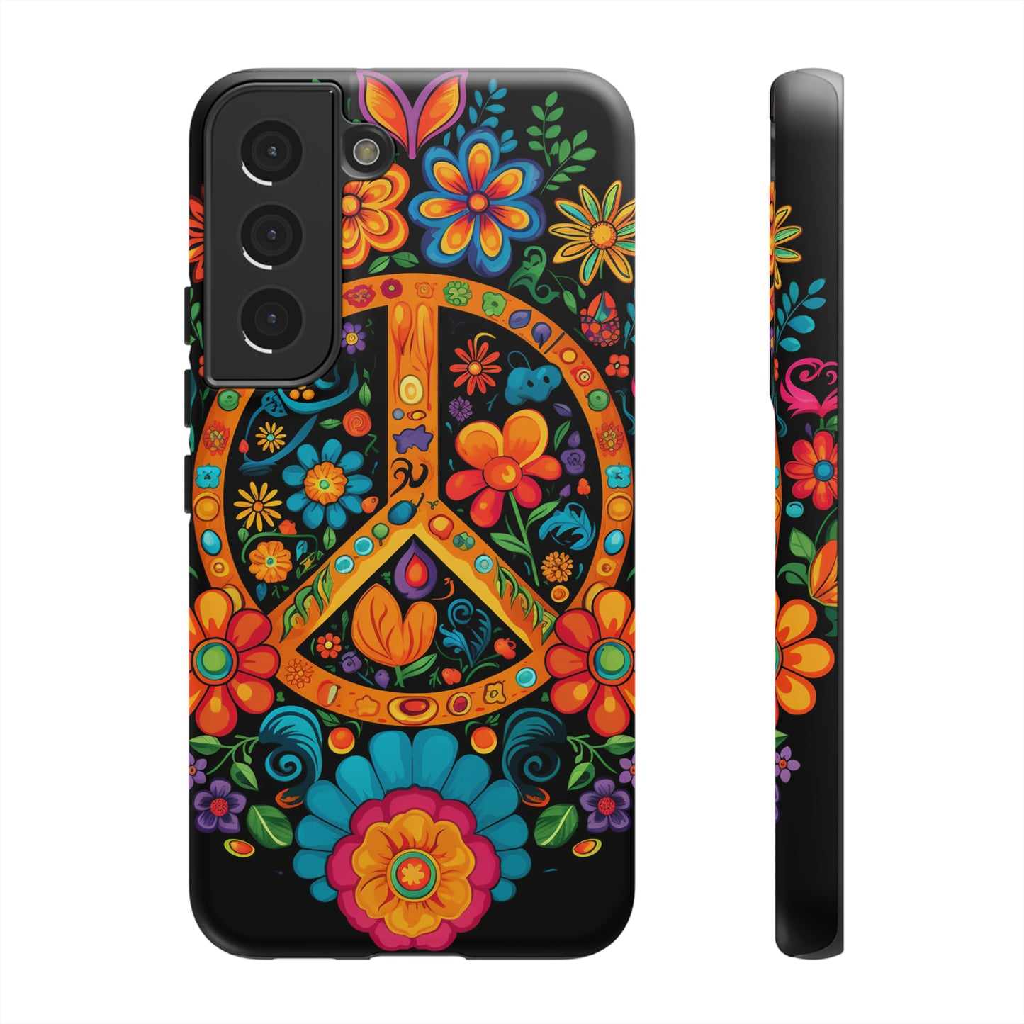 Peace Sign Embroidery Floral Hippie Style Phone Case