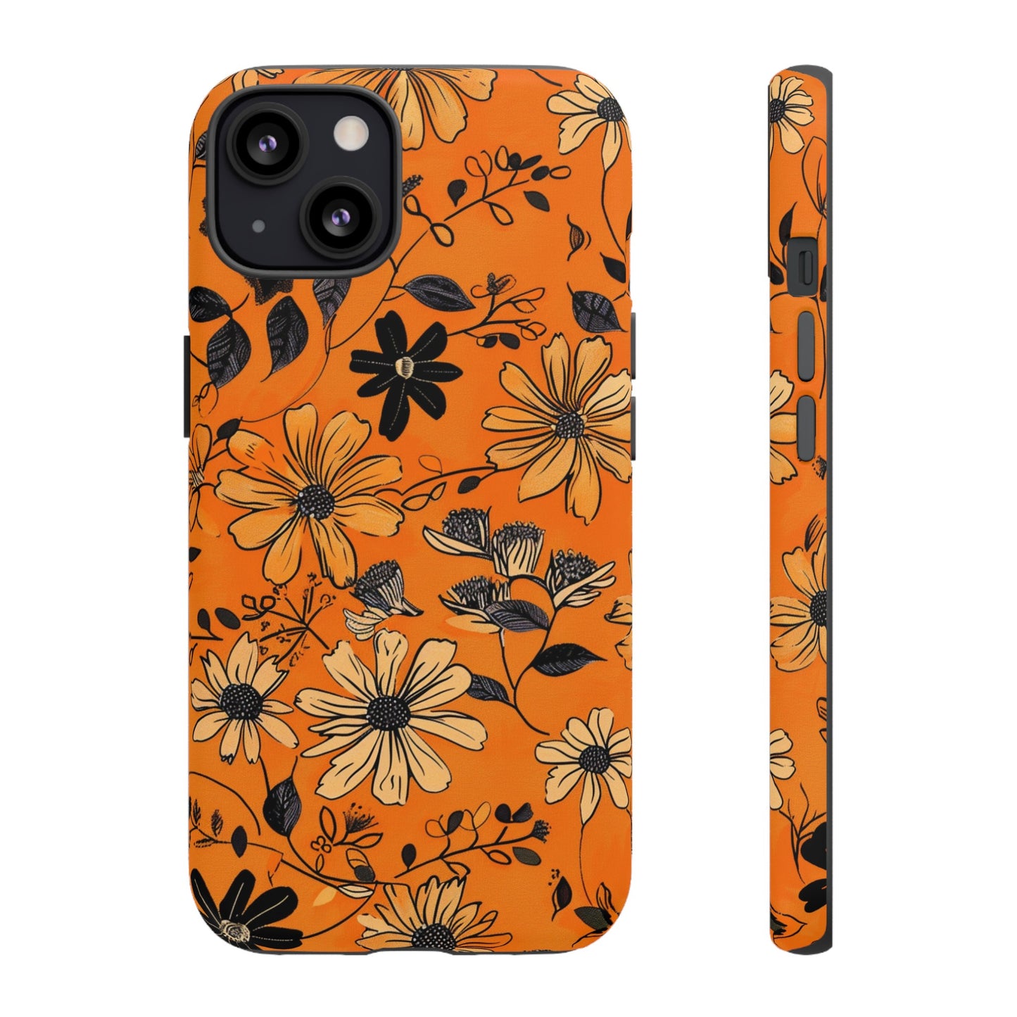 Orange Floral Phone Case Cute Summer Flower Aesthetic