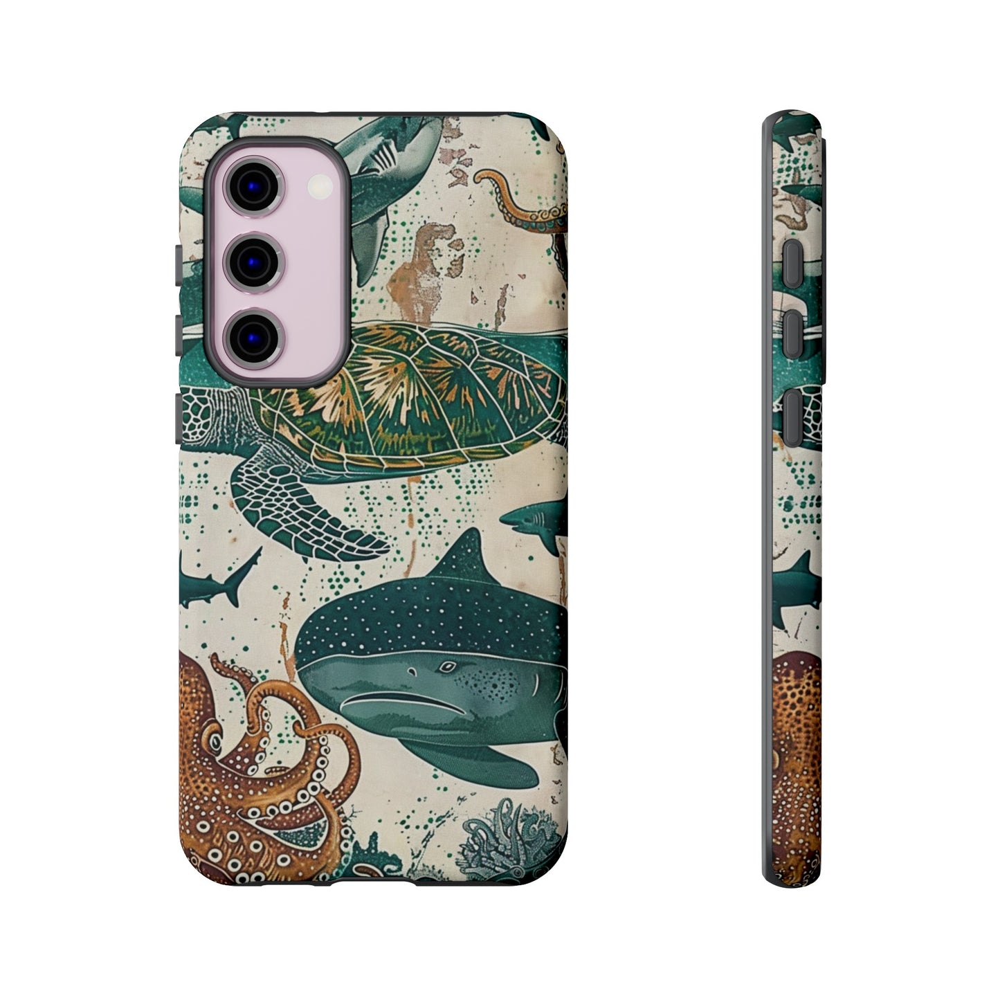 Undersea World Shark, Turtle, Manta Ray Phone Case