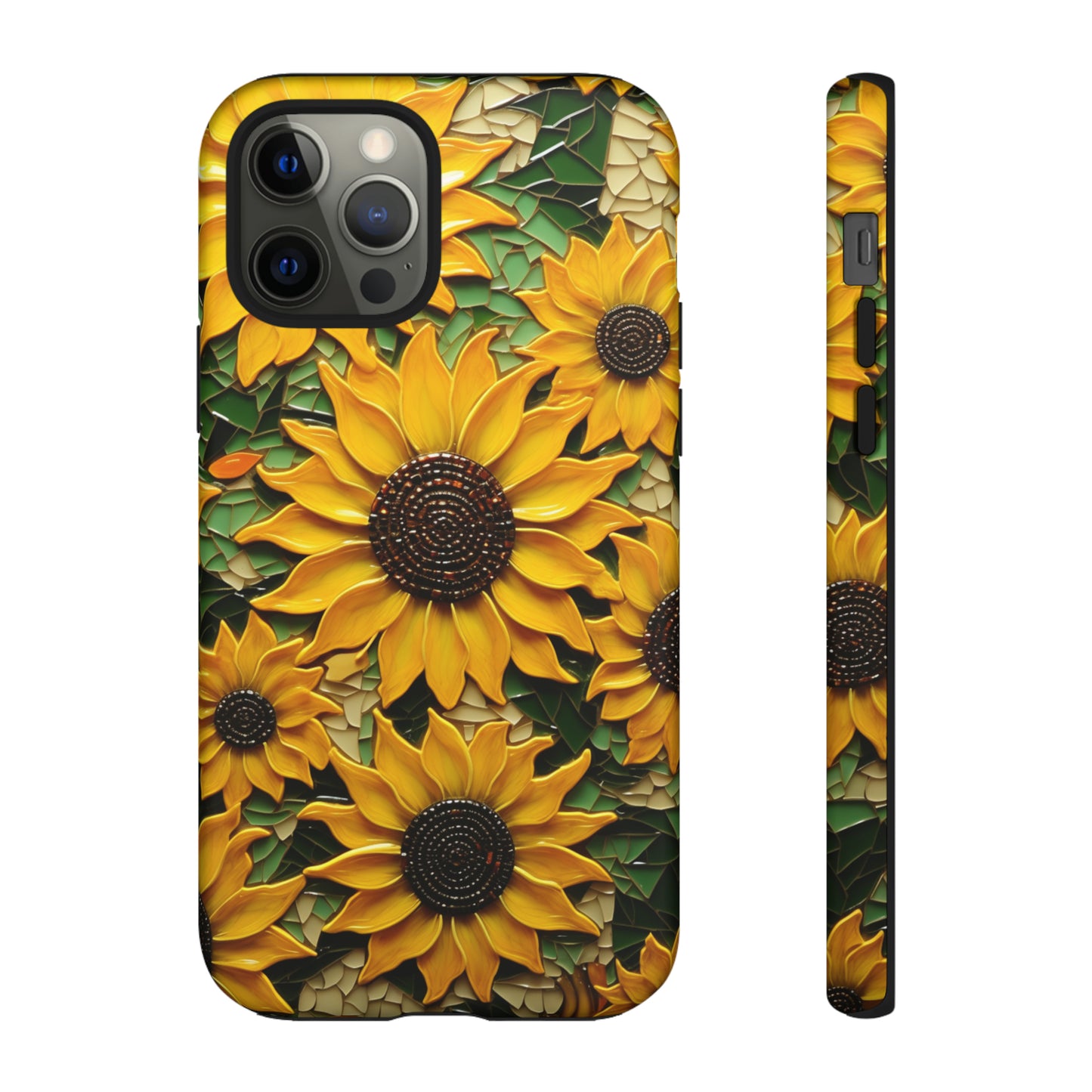 Sunflower Floral Color Explosion Mosaic Glass