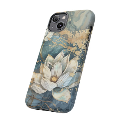 Zen Stained Glass Marble Lotus Floral Design Phone Case