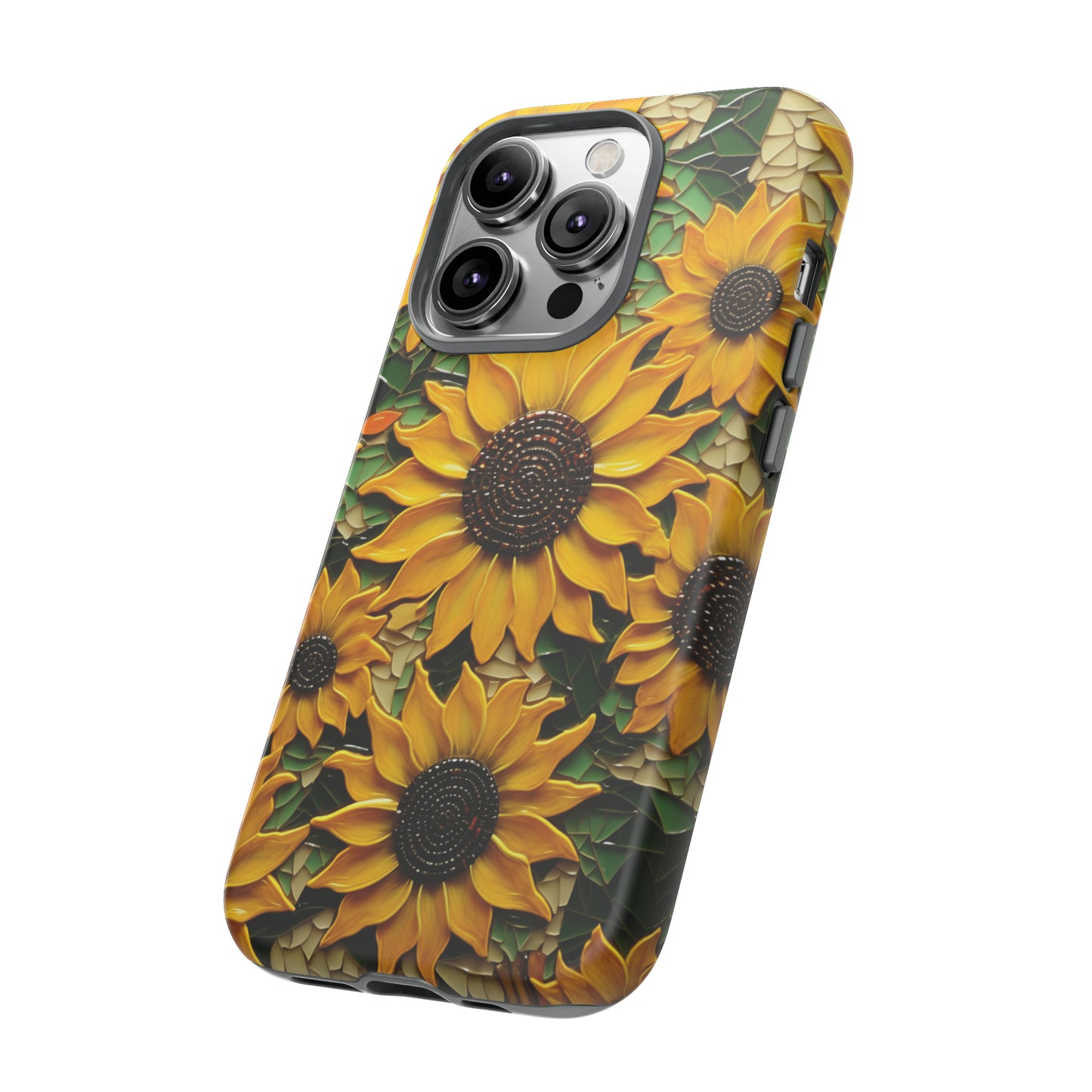 Sunflower Floral Color Explosion Mosaic Glass