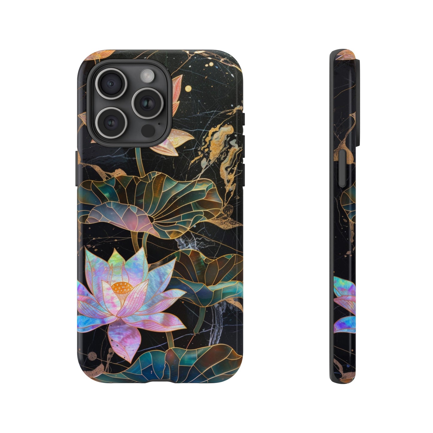 Zen Stained Glass Lotus Floral Design Phone Case