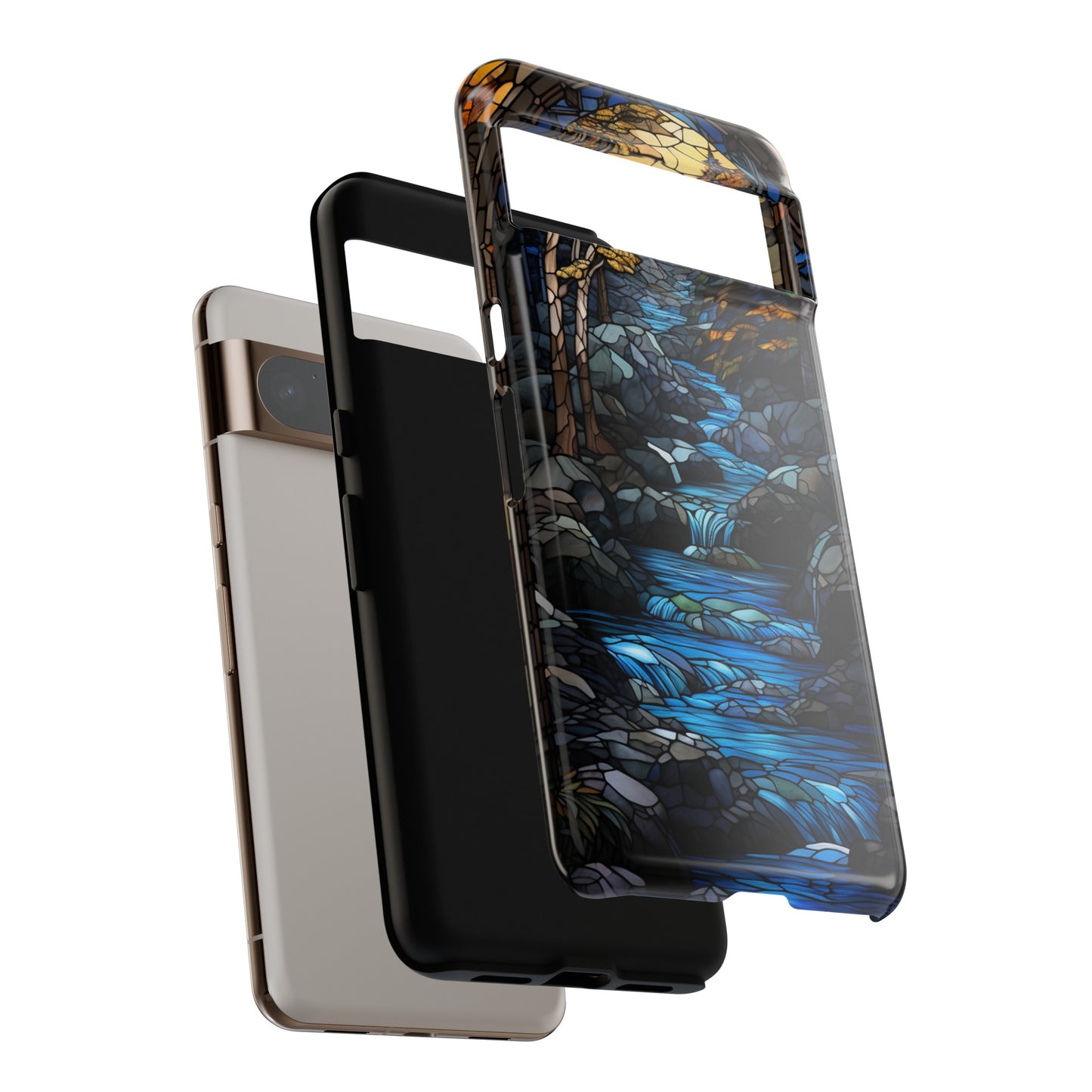 Stained Glass Stone Bridge and River Art Phone Case