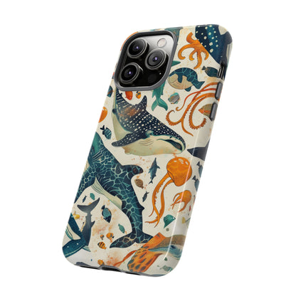 Undersea World Shark, Turtle, Manta Ray Phone Case