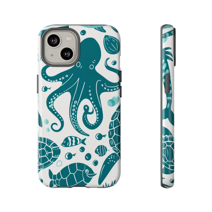 Undersea World Octopus, Turtle, Manta Ray Phone Case