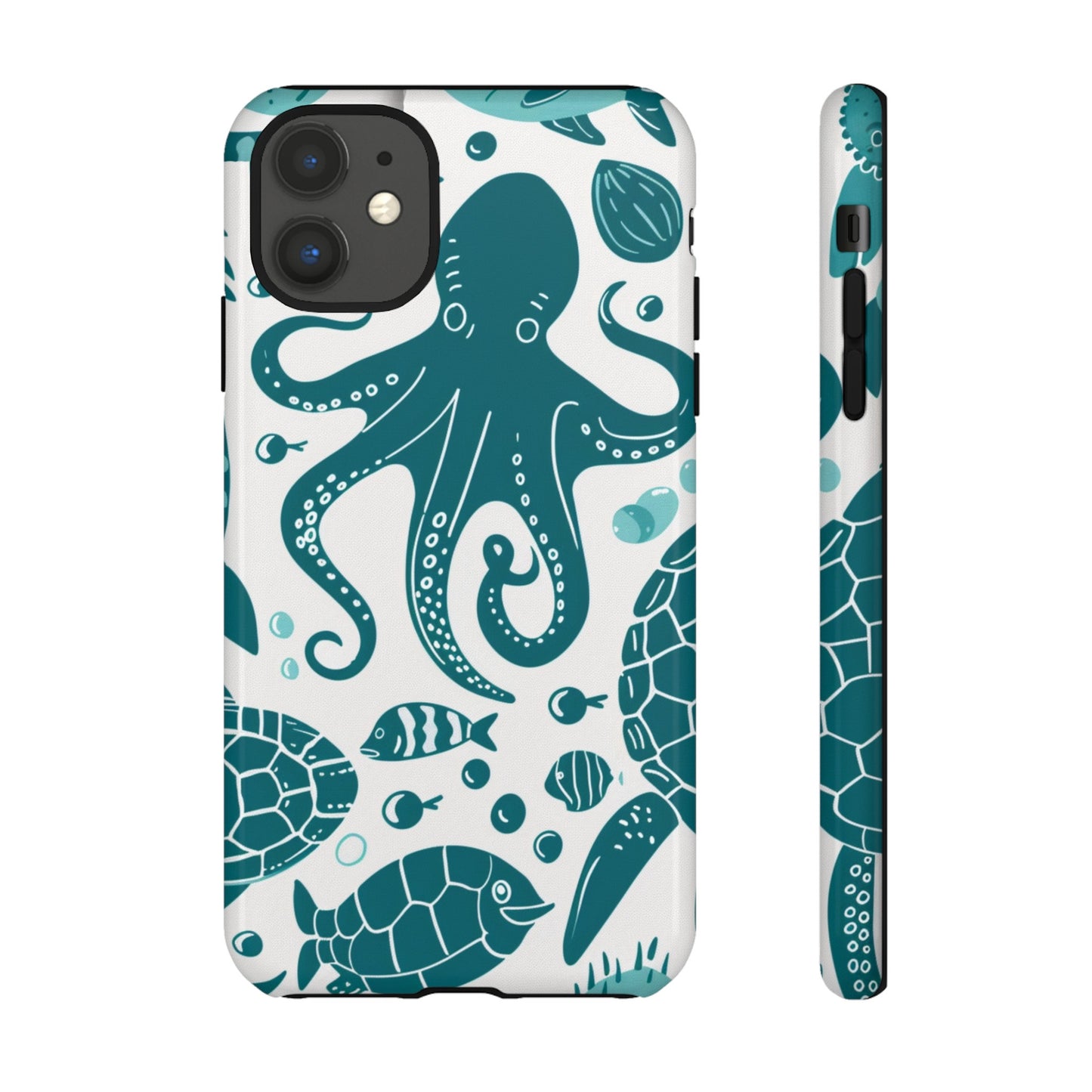 Undersea World Octopus, Turtle, Manta Ray Phone Case