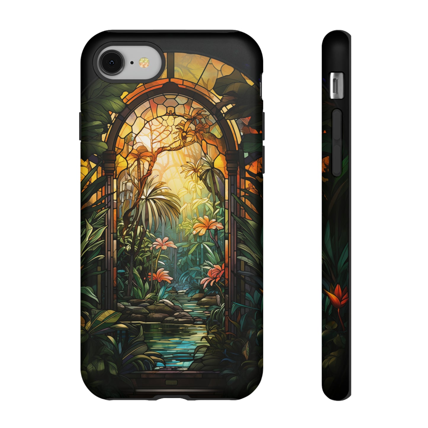 Stained Glass Phone Case Floral Aesthetic Art Nouveau Style