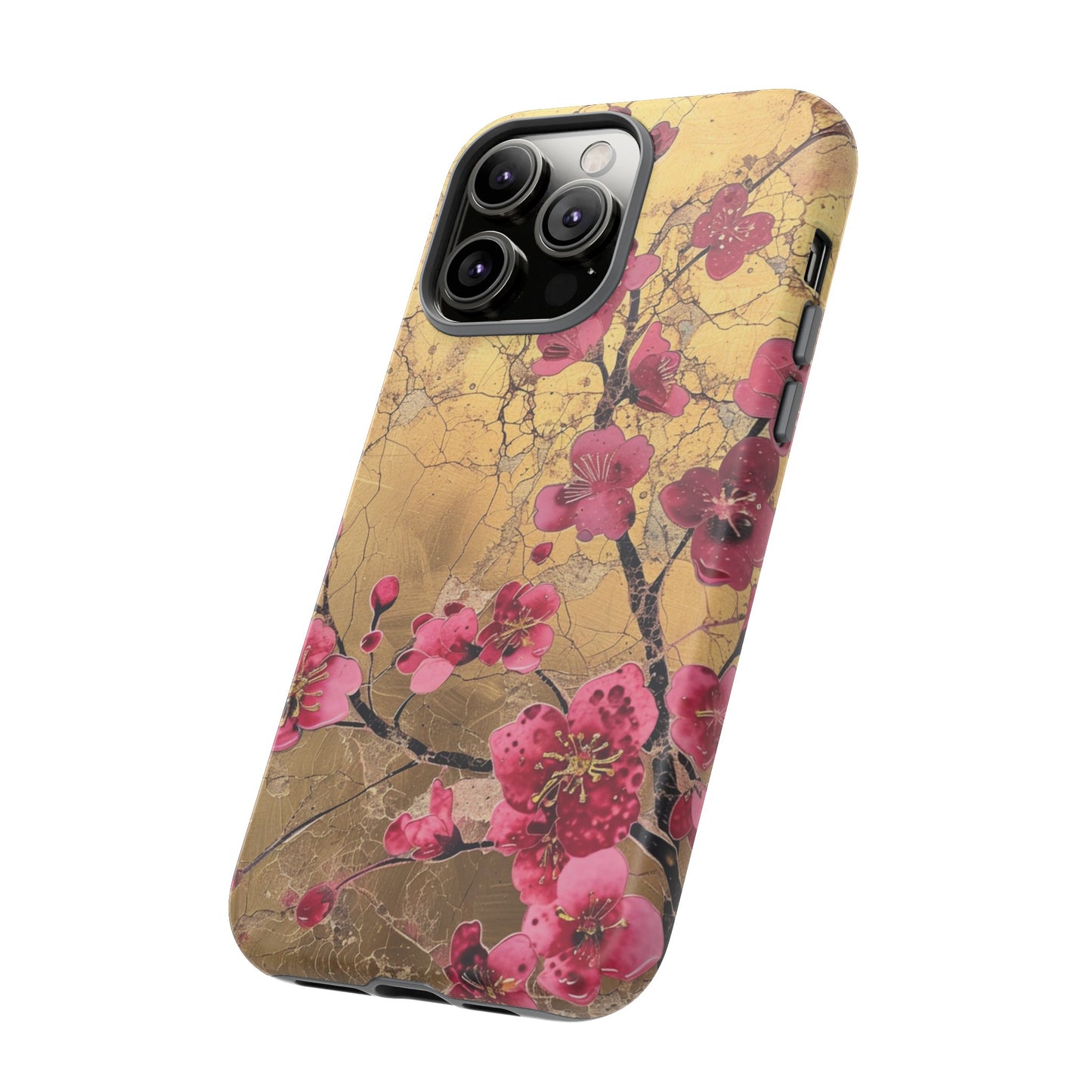 Pink Forget Me Nots Gold Floral Phone Case