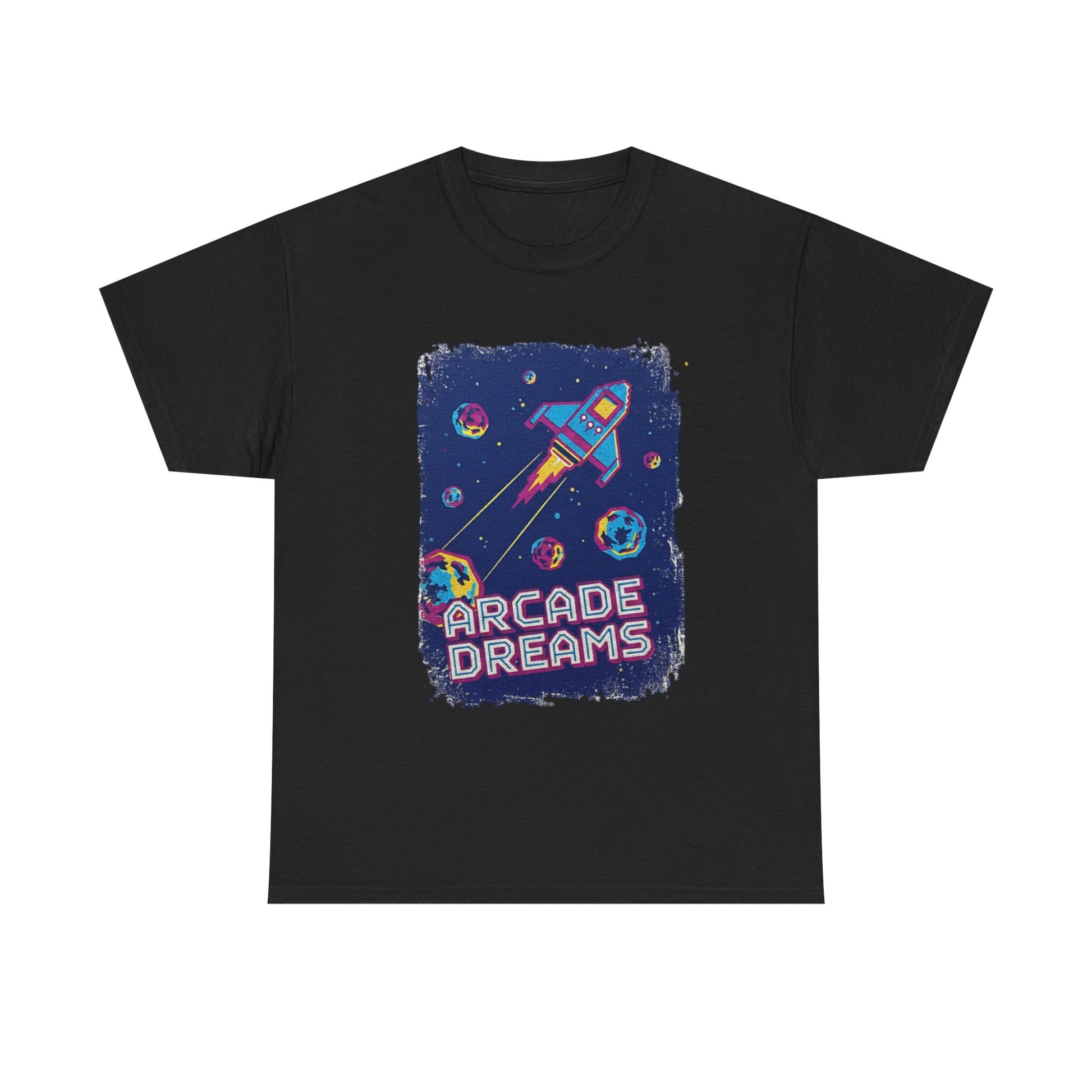 Classic space arcade t shirt artwork