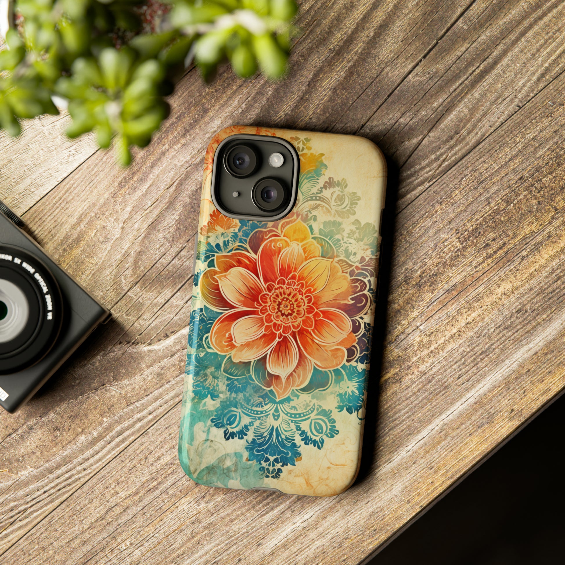 Unique Boho Indian batik-inspired case for iPhone 14 Pro Max