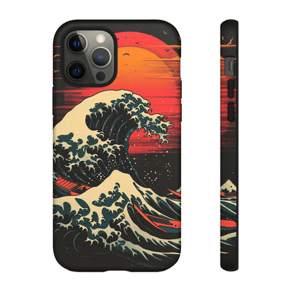 Great Wave off Kanagawa Retro Sunset