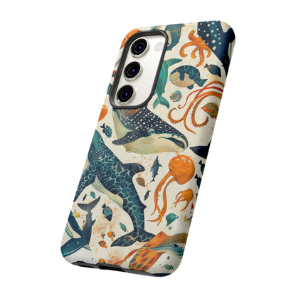 Undersea World Shark, Turtle, Manta Ray Phone Case