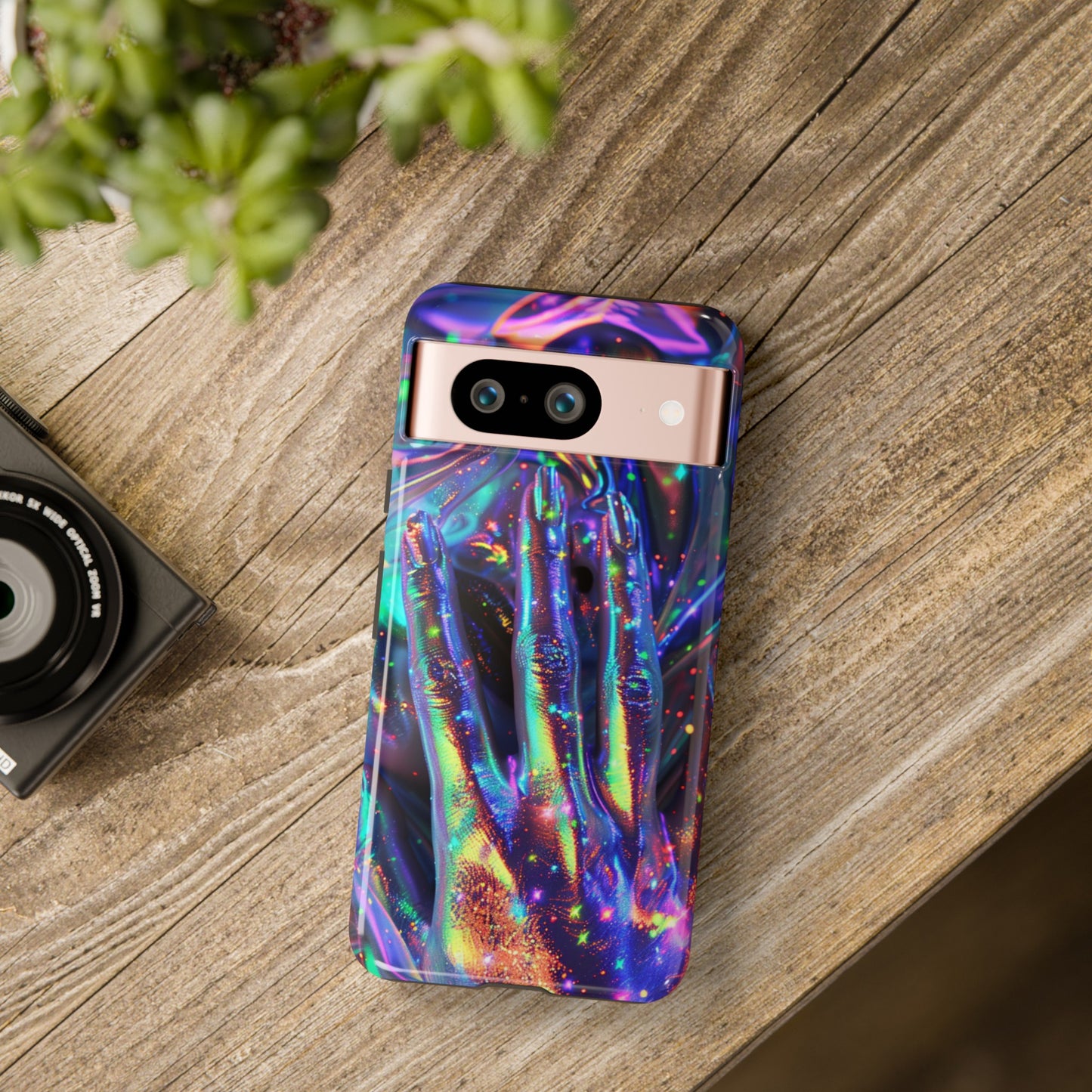 Marbled opalescent Holographic Print Phone Case