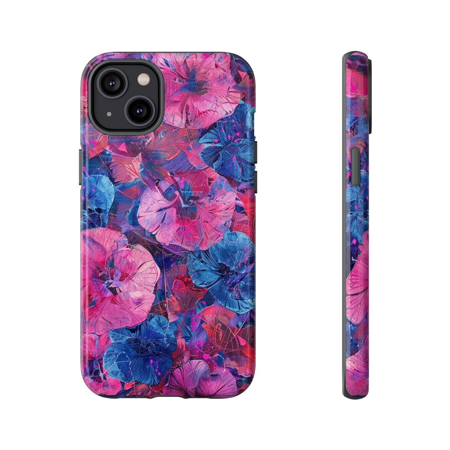 Magenta and Blue Color Floral Explosion Phone Case