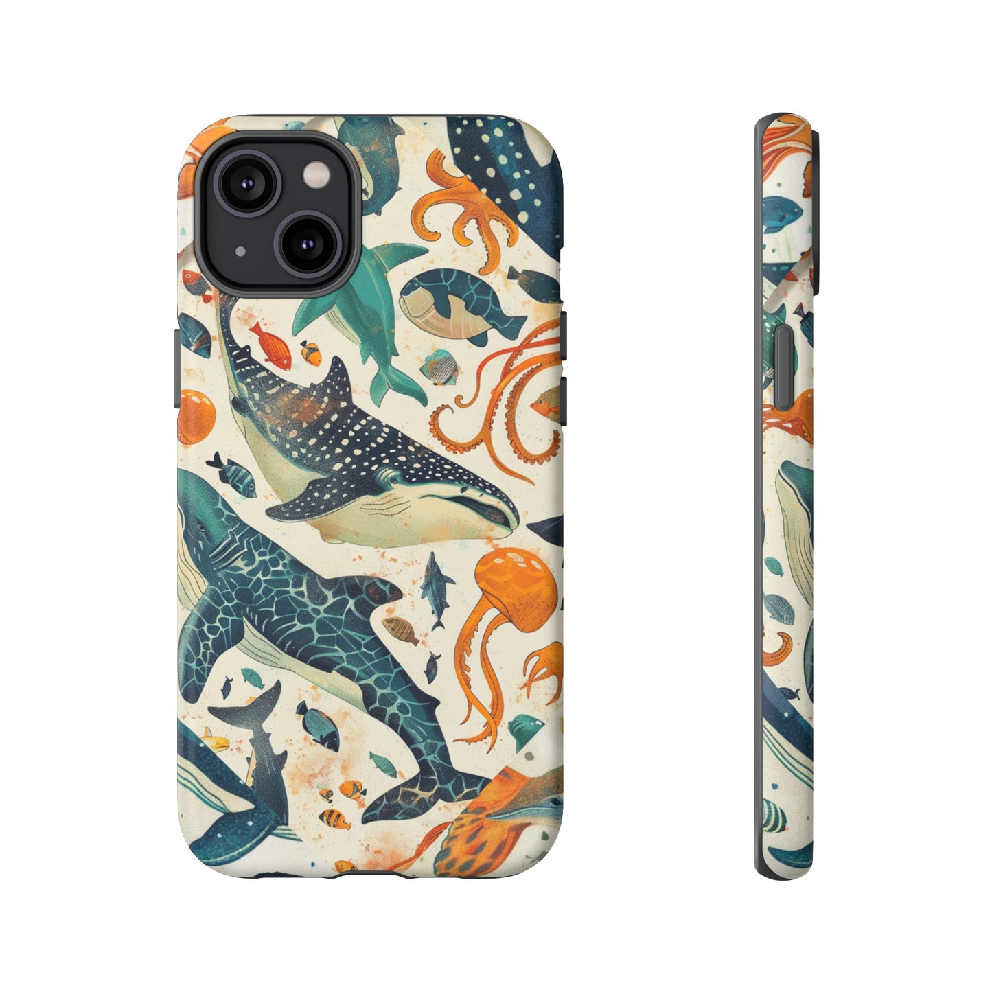 Undersea World Shark, Turtle, Manta Ray Phone Case