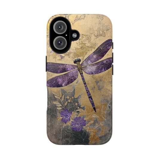 Purple dragonfly phone case