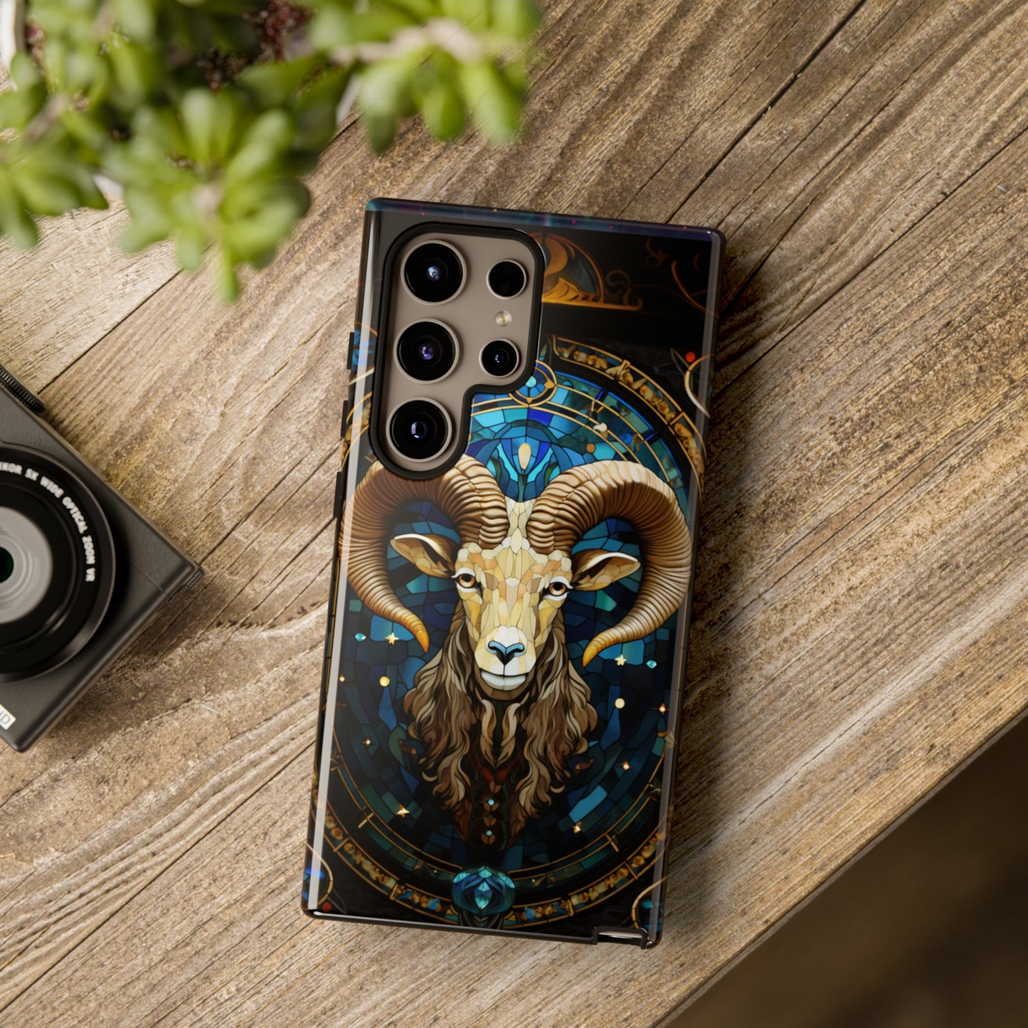 Aries Astrology Stained Glass Design Phone Case