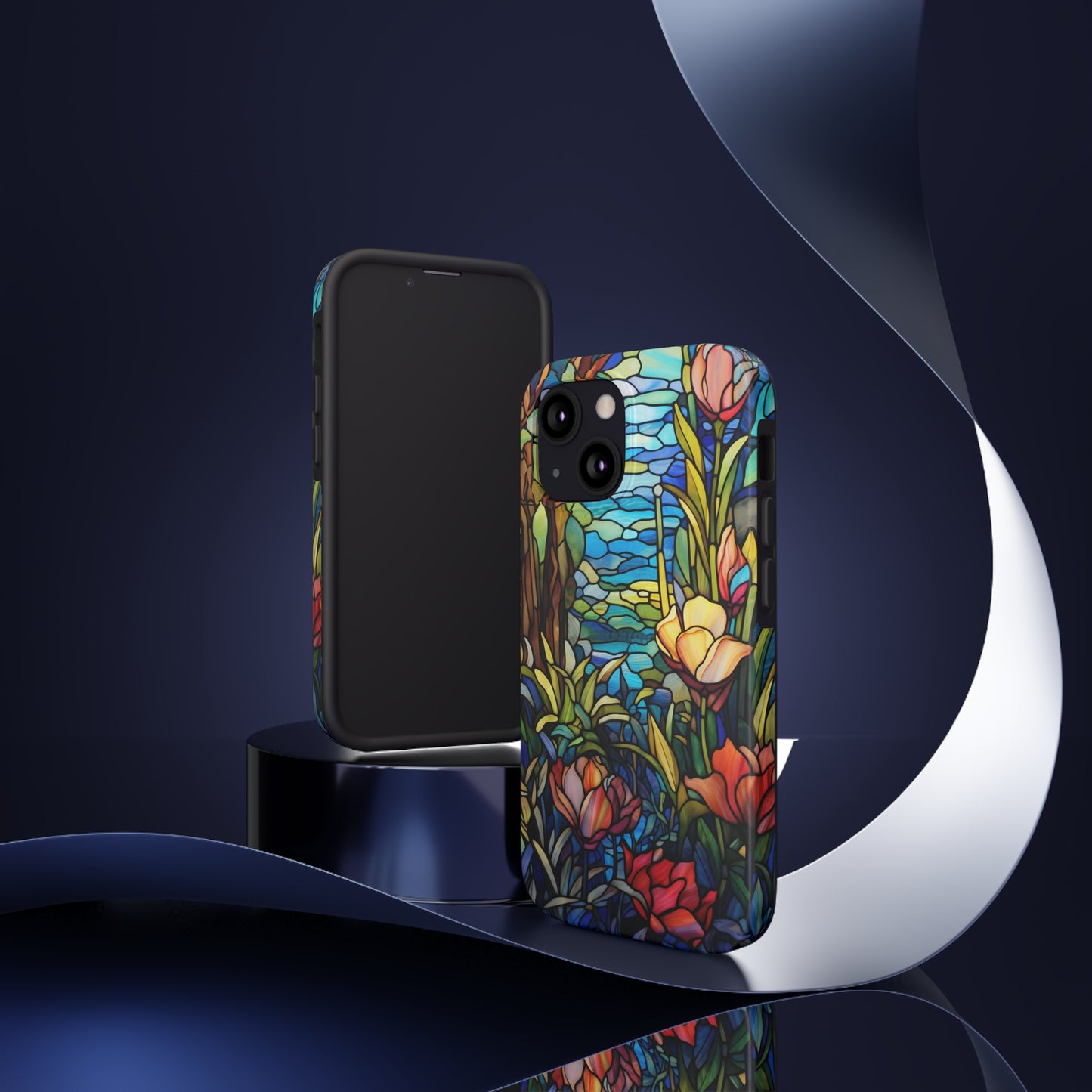 Stained Glass Floral Aesthetic iPhone Tough Case | Embrace Elegance and Durability