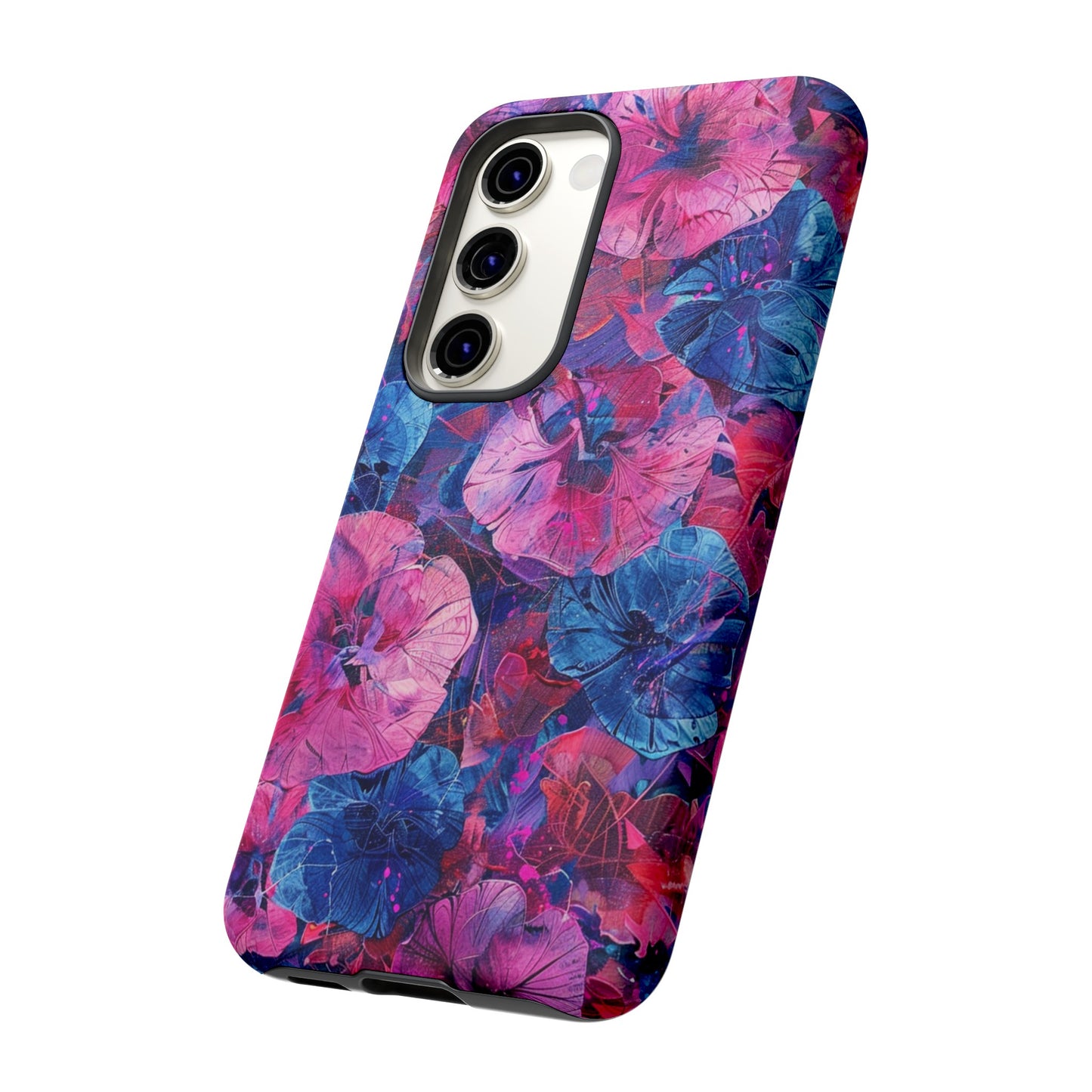 Magenta and Blue Color Floral Explosion Phone Case