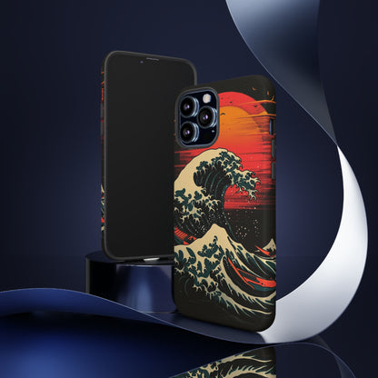 Great Wave off Kanagawa Retro Sunset