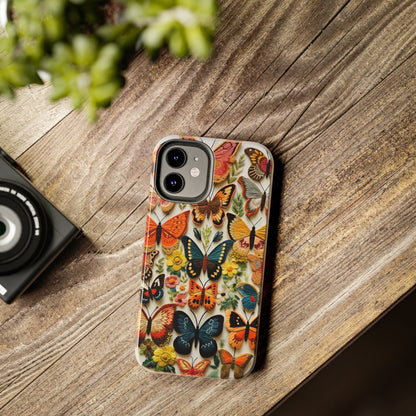 Embroidery Butterflies iPhone Case | Whimsical Elegance and Nature's Beauty in Handcrafted Detail