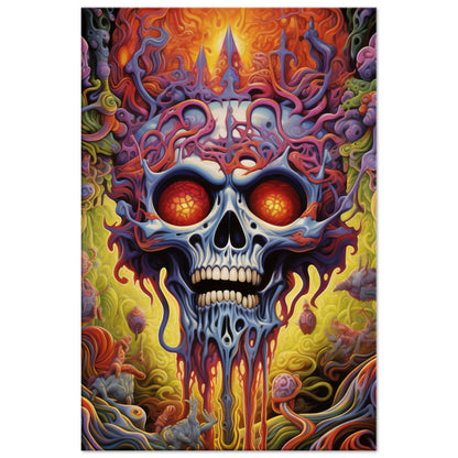 Melting Skull Psychedelic Art Canvas: A Mind-Bending Masterpiece
