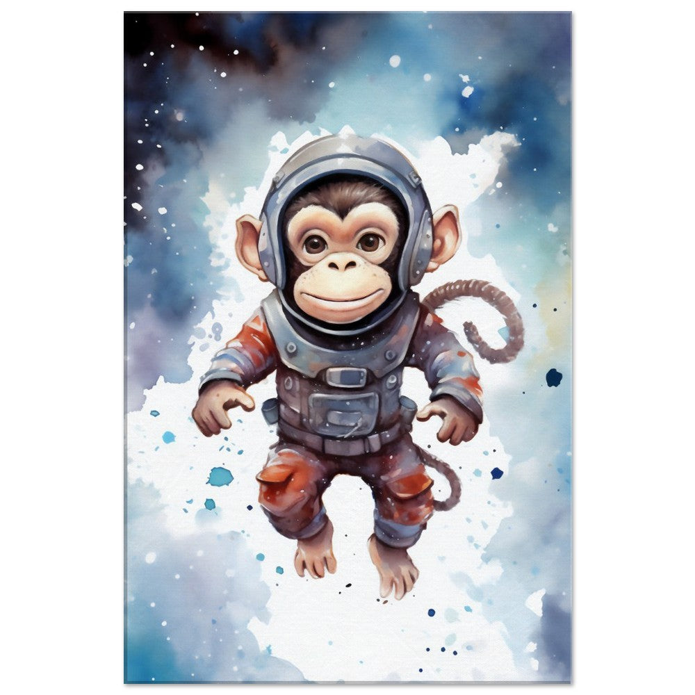 Baby Monkey Astronaut Canvas Print