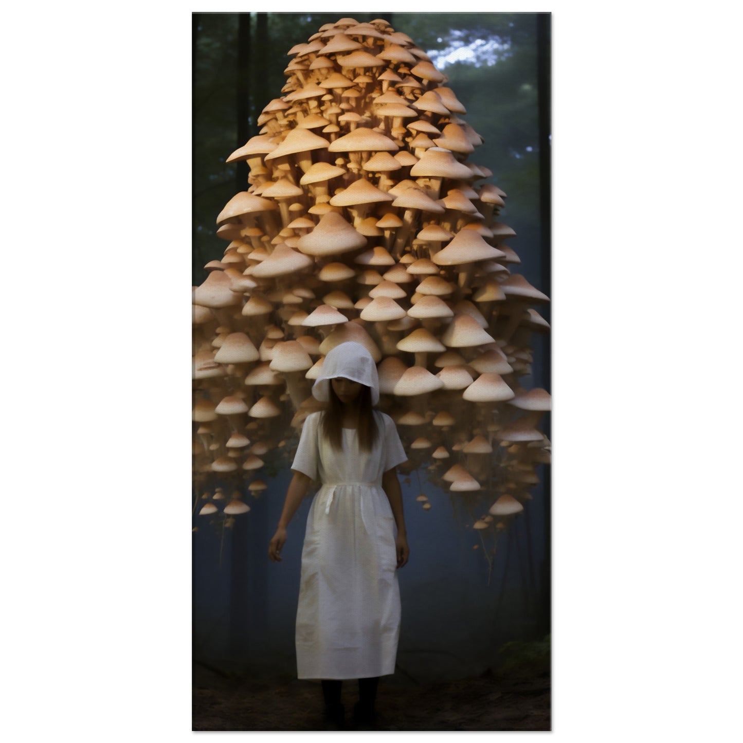 Surrealist Mushroom Lady Psychedelic Art Canvas Print