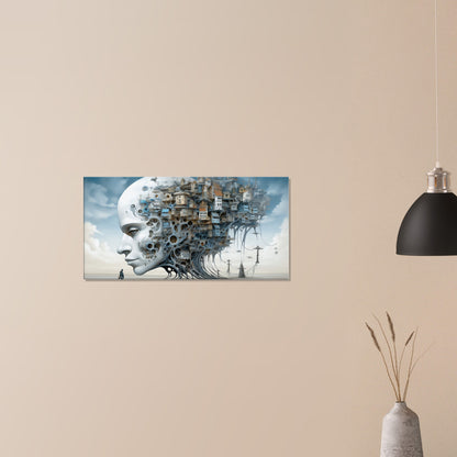 Head Full of Thoughts | Surrealistic Art Canvas - Dreamlike Sci Fi Fantasy Landscapes for Wall Decor