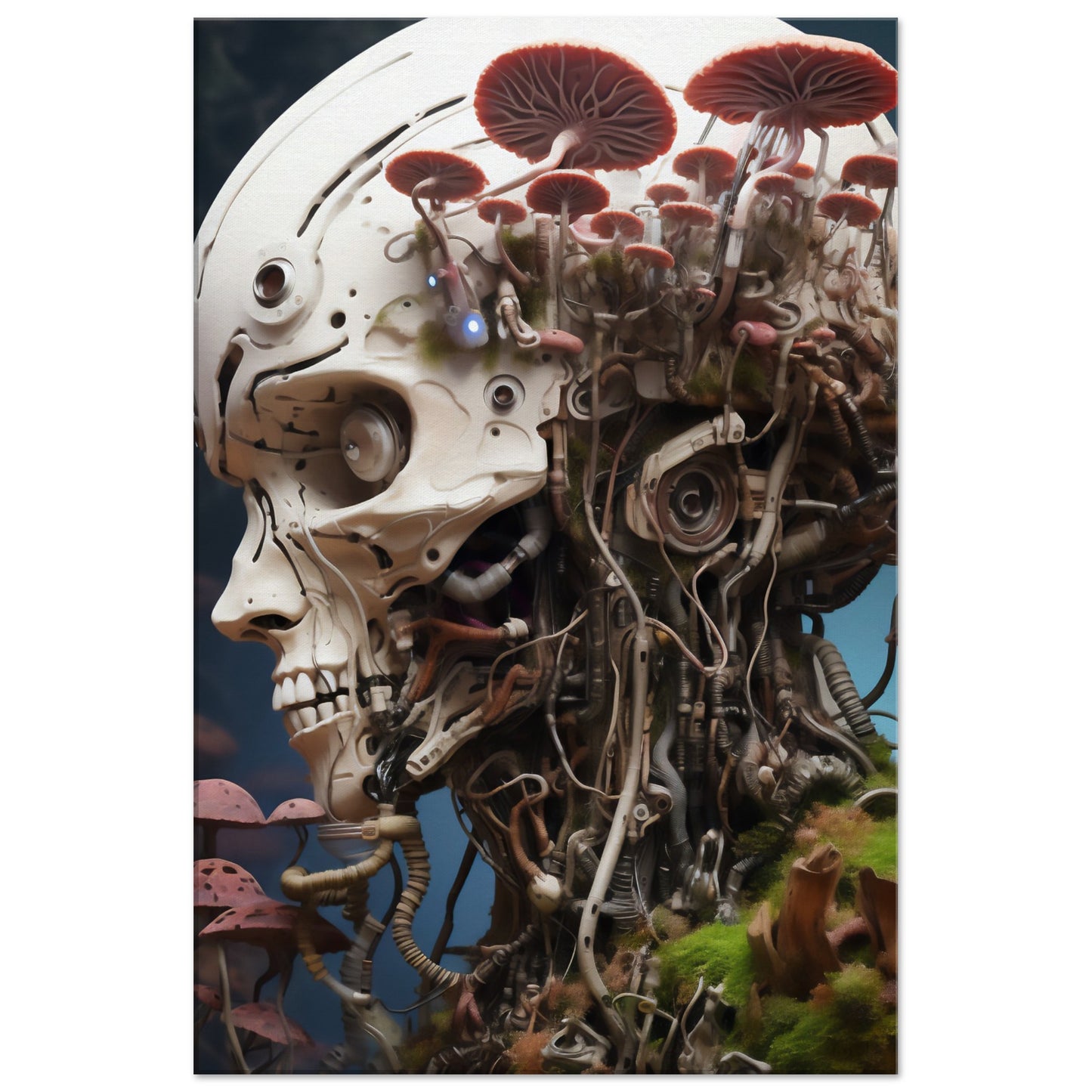 Cyborg Mushrooms: A Surreal Fusion of Nature and Technology