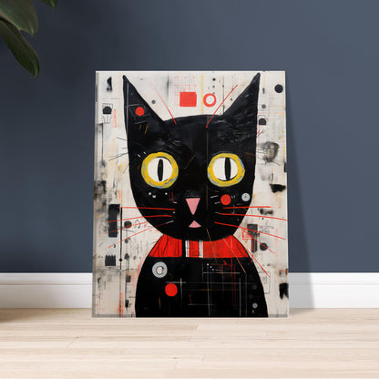 Black Cat Dada Design Canvas Art Print