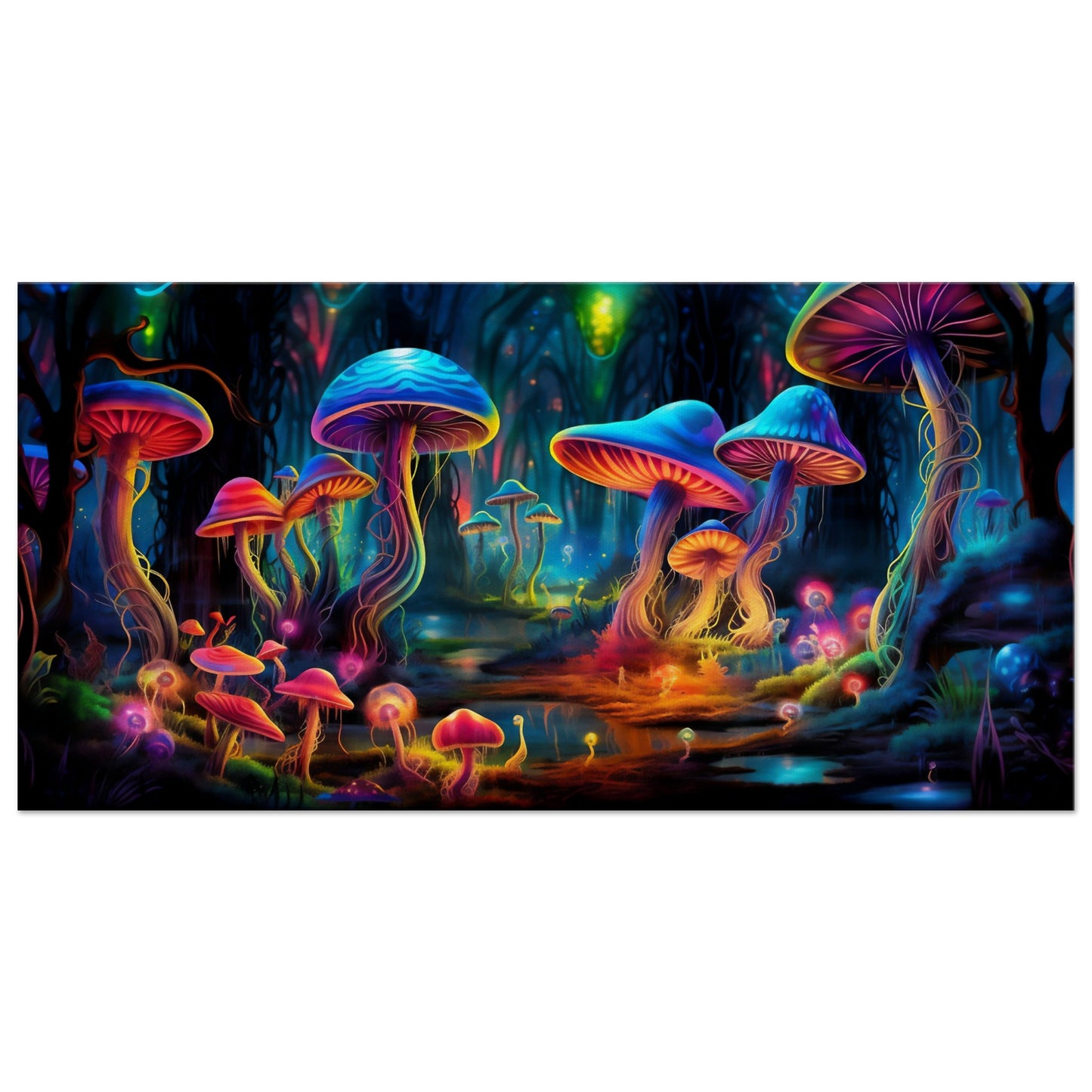 Psychedelic Art | Magic Mushrooms Canvas Wall Decor - Trippy Art for Mind-Bending Experiences