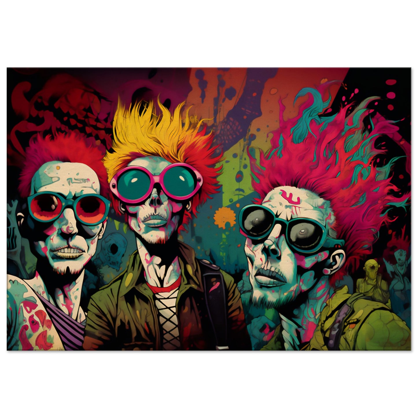 Punk Rock Apocalypse: Psychedelic Art Canvas Print for a Daring Statement