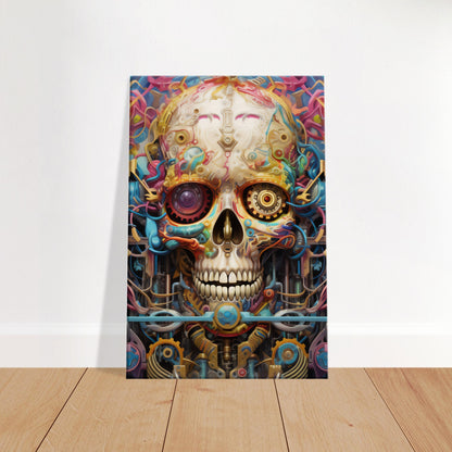 Vibrant Mechanical Skull Psychedelic Art: A Fusion of Intrigue and Color