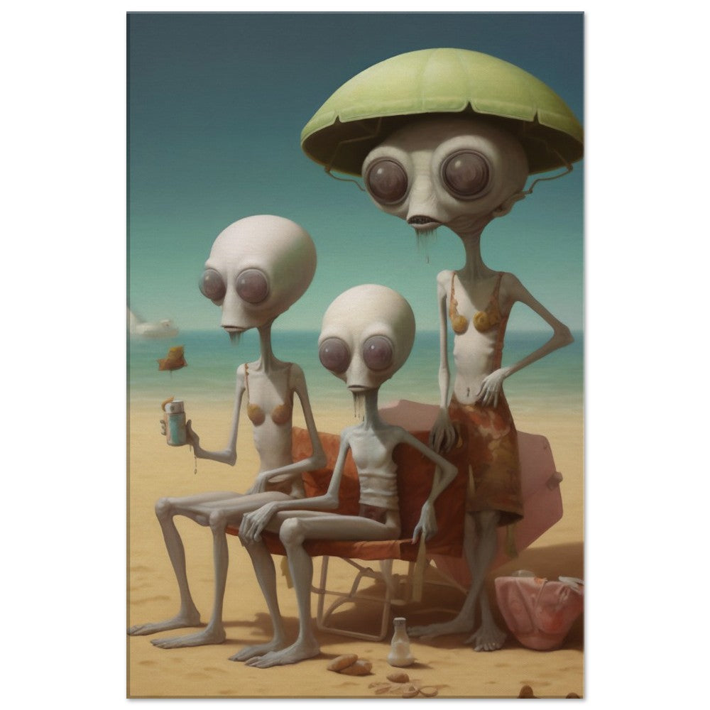 "Blending In" | Aliens on Vacation Art Print | Whimsical Wall Decor