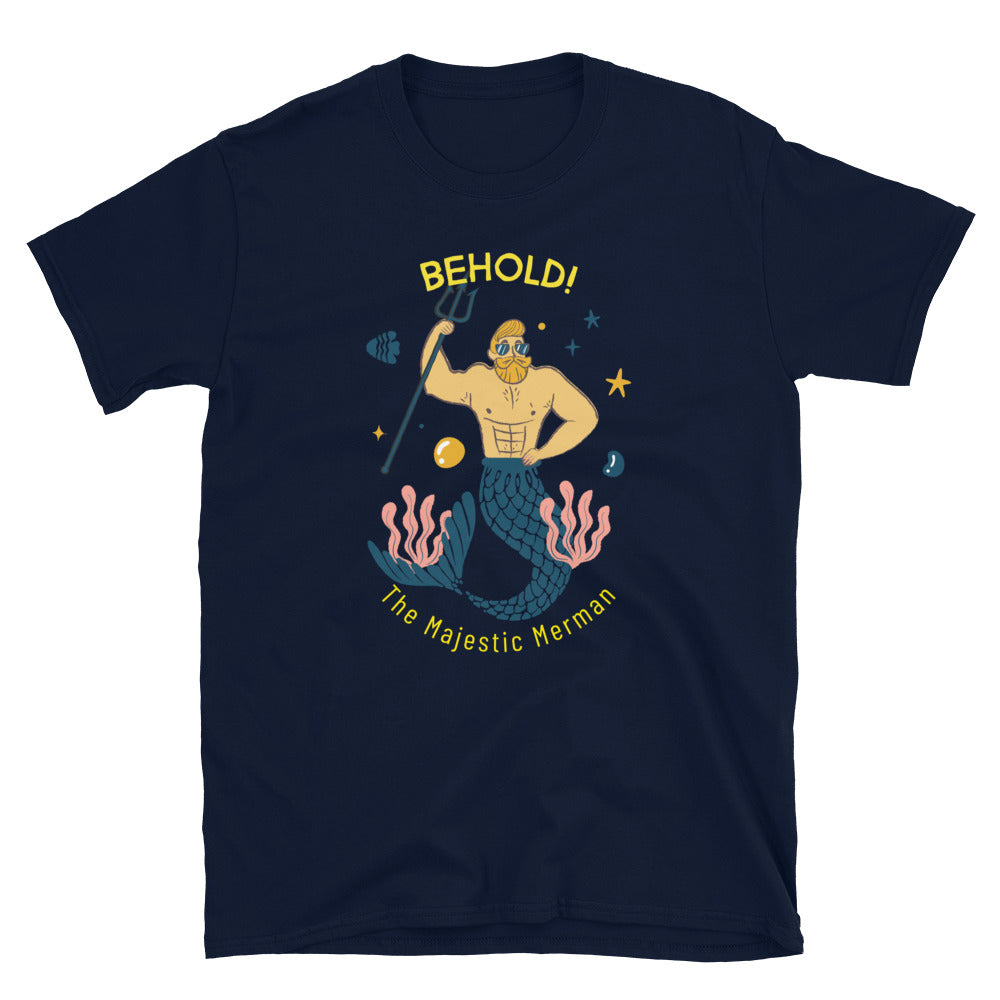 Behold the Majestic Merman T-Shirt - Dive into Myth and Fantasy