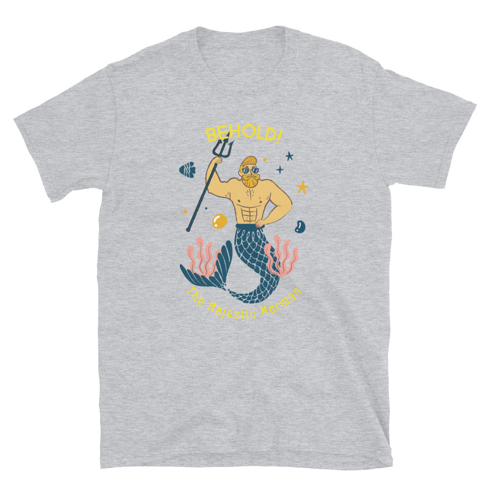 Behold the Majestic Merman T-Shirt - Dive into Myth and Fantasy