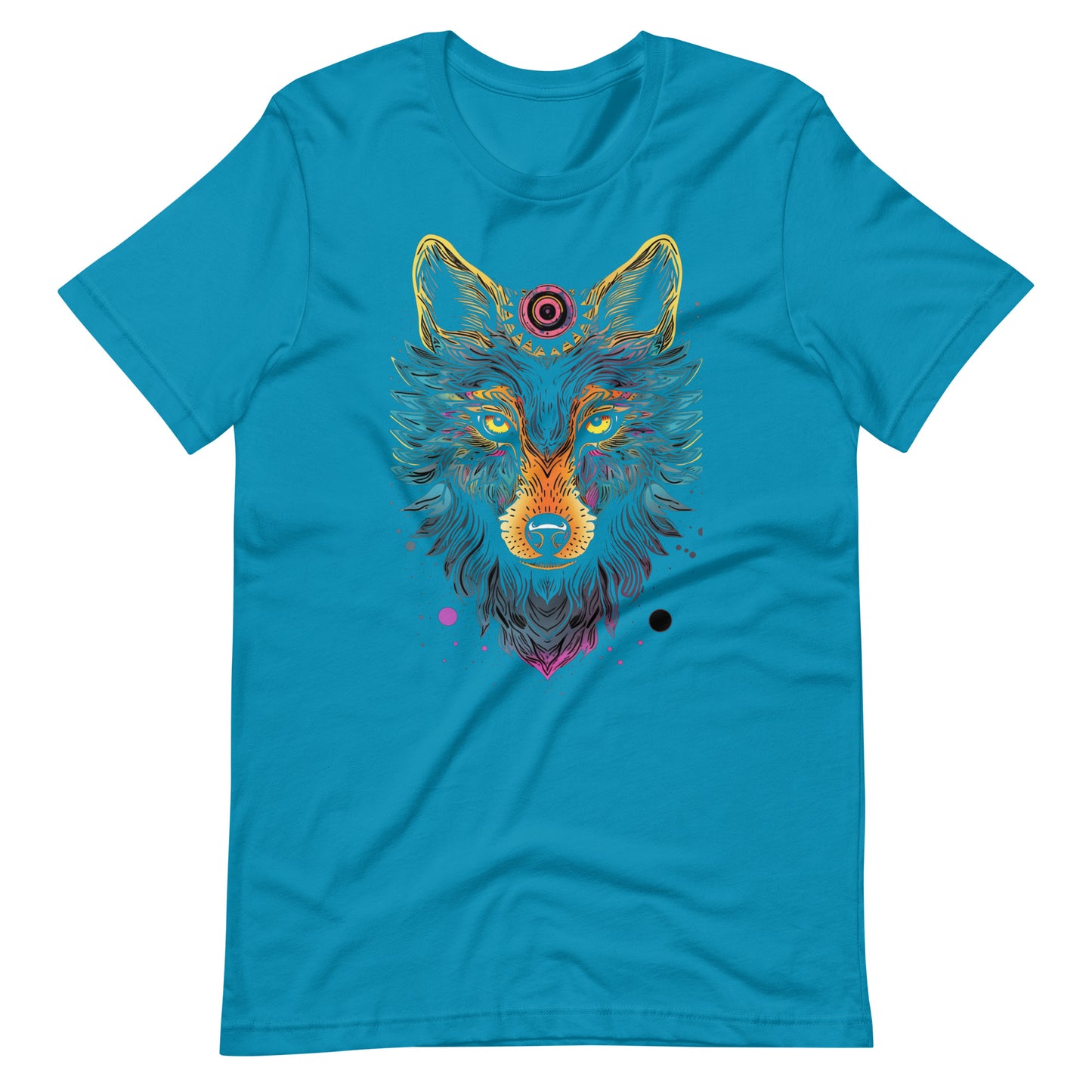 Psychedelic Wolf T-Shirt | Trippy Desert Wildlife Tee | Colorful Nature Apparel