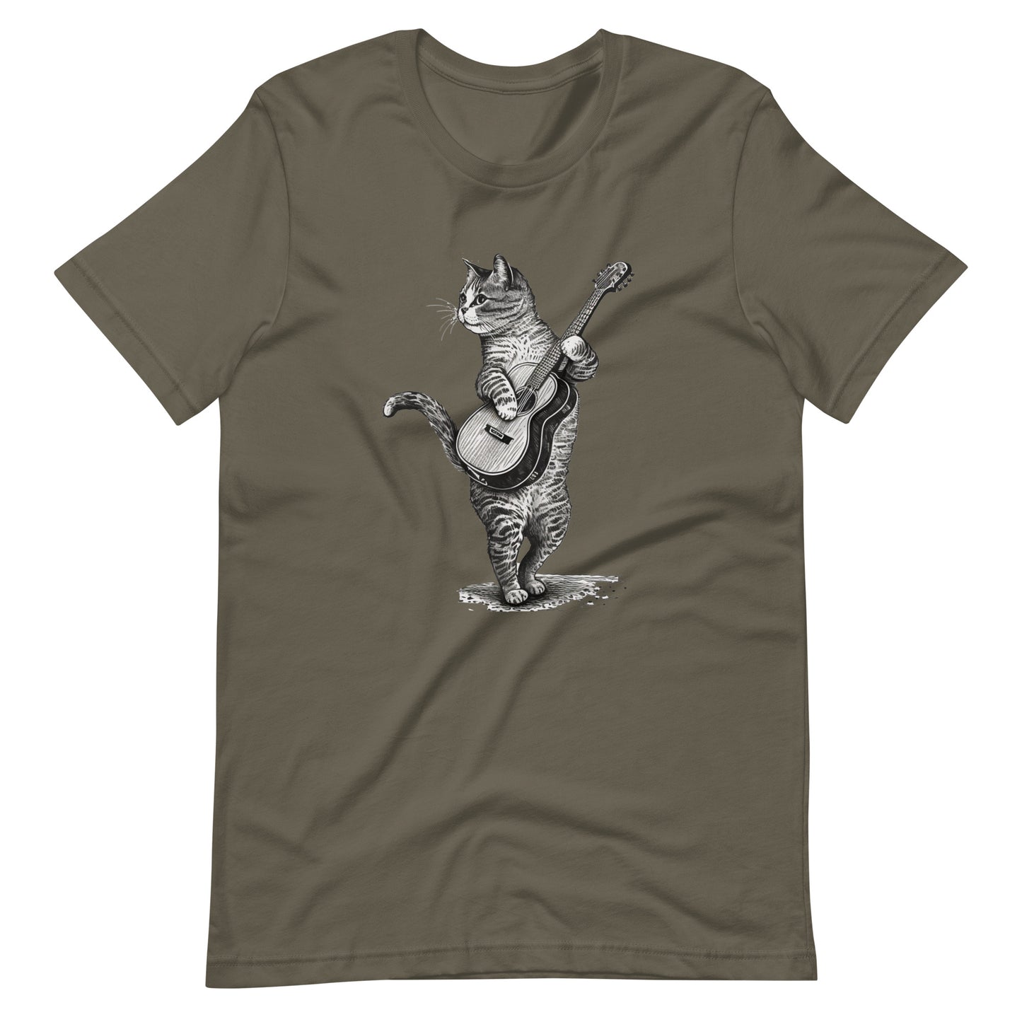 Unisex t-shirt Cat Guitar T-shirt | Cat playing Acoustic Guitar Camping t-shirt | music tee | Music lover gift, Cat lover tee, Cat shirt, Classic t-Shirt