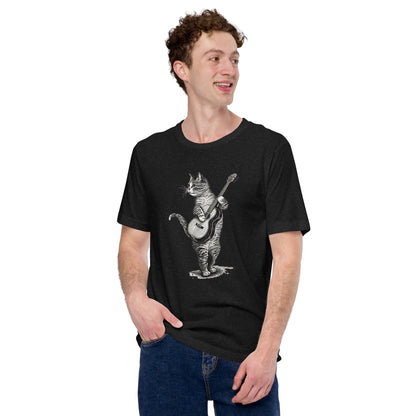 Unisex t-shirt Cat Guitar T-shirt | Cat playing Acoustic Guitar Camping t-shirt | music tee | Music lover gift, Cat lover tee, Cat shirt, Classic t-Shirt