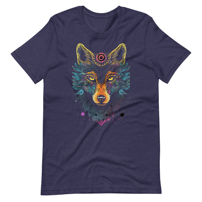 Psychedelic Wolf T-Shirt | Trippy Desert Wildlife Tee | Colorful Nature Apparel