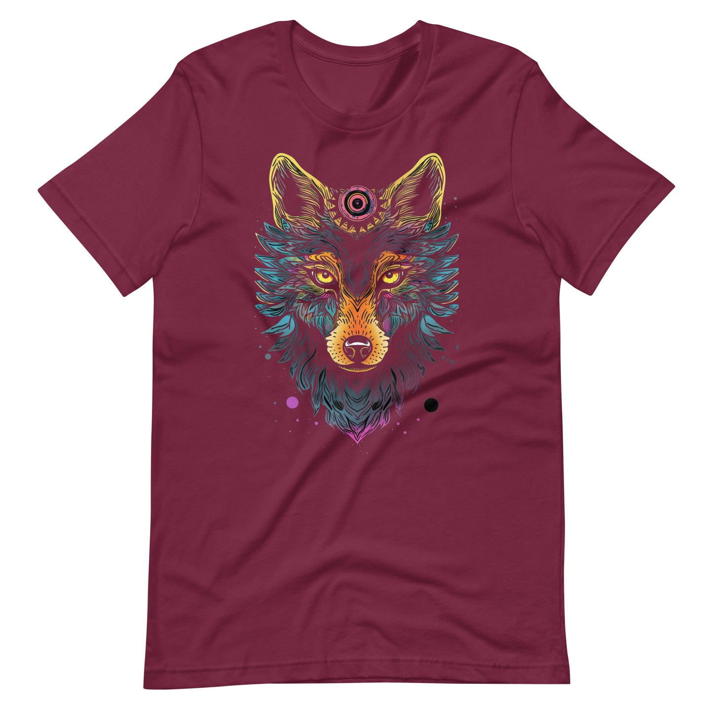 Psychedelic Wolf T-Shirt | Trippy Desert Wildlife Tee | Colorful Nature Apparel