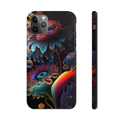 Psychedelic Wild Flowers Tough Phone Case | Retro Floral Design | Impact-Resistant