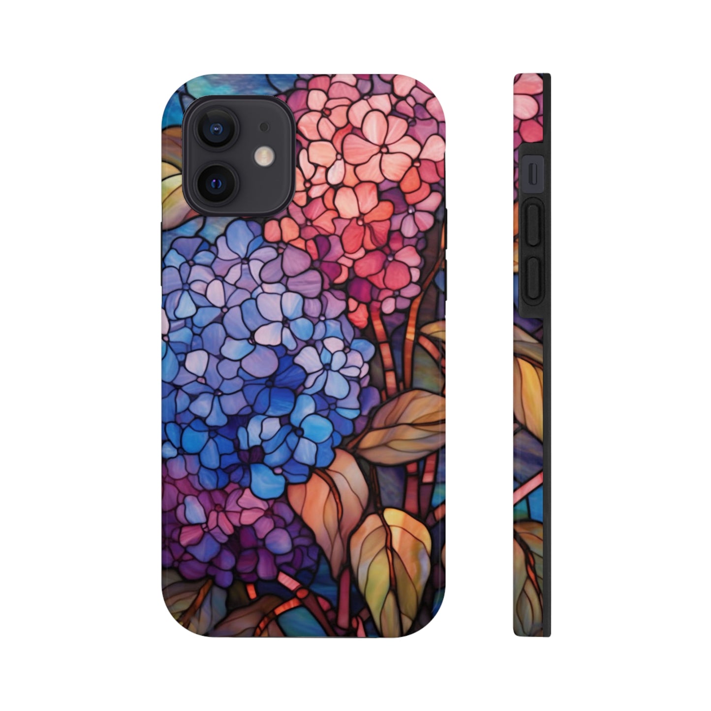 Stained Glass Window Phone Tough Case Floral Aesthetic | Purple Flower Power