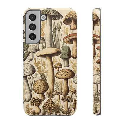 Illustrated  Mushroom iPhone Case Vintage Style Art Tough Case for Samsung Galaxy and Pixel - Trippy Protection