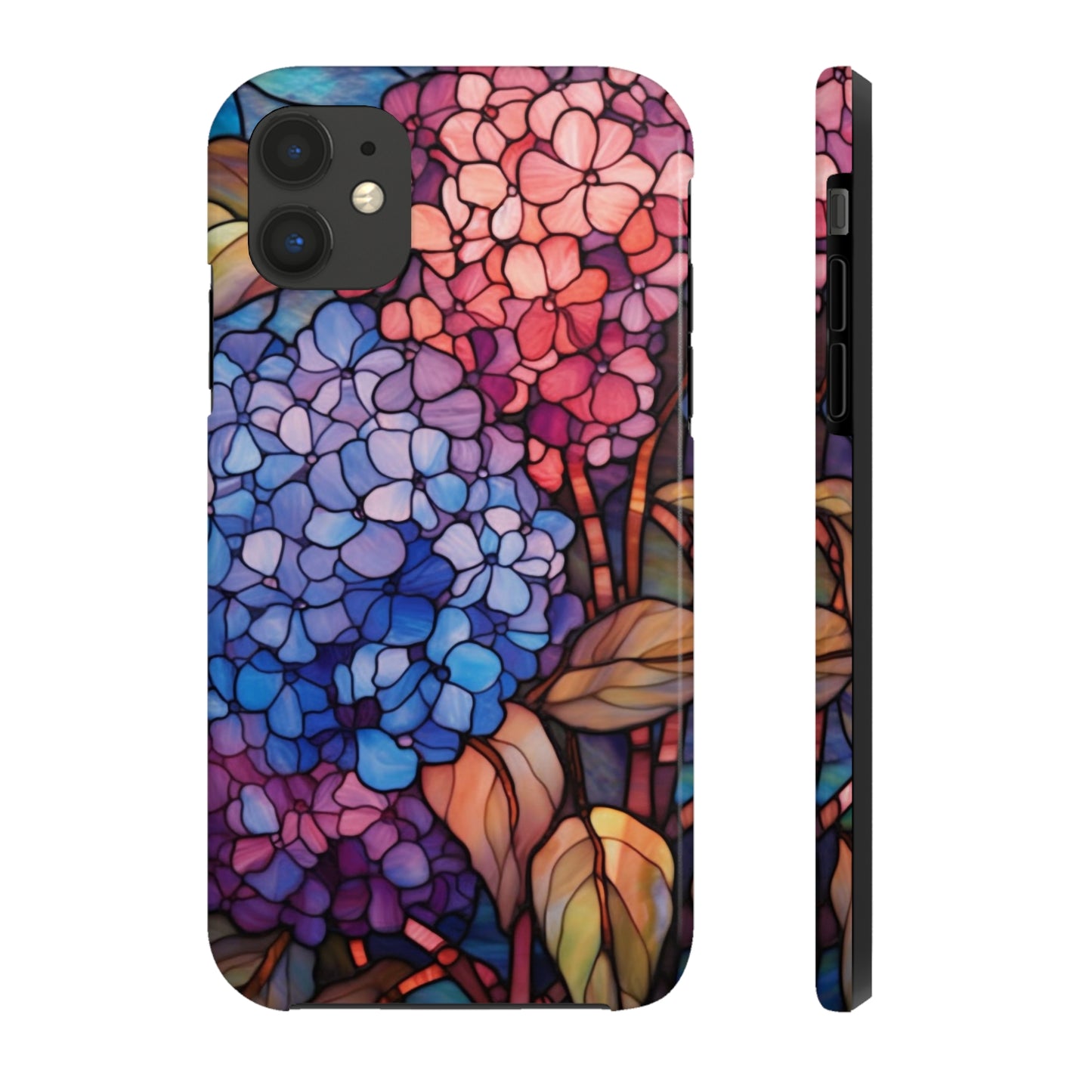 Stained Glass Window Phone Tough Case Floral Aesthetic | Purple Flower Power